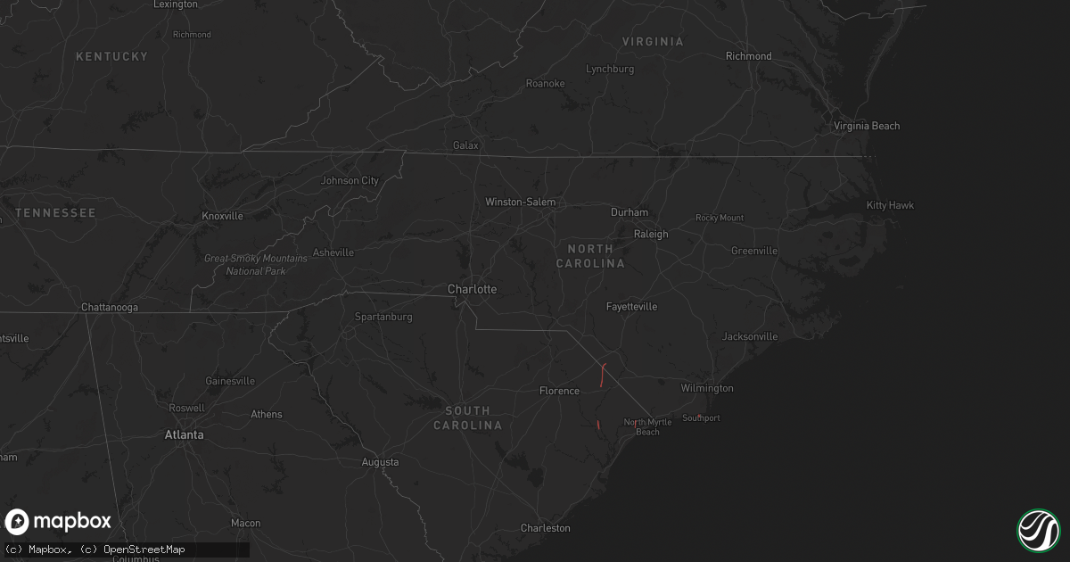 Hail map in North Carolina on September 27, 2024