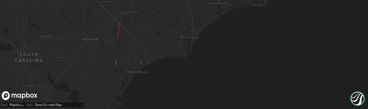 Hail map in Southport, NC on September 27, 2024