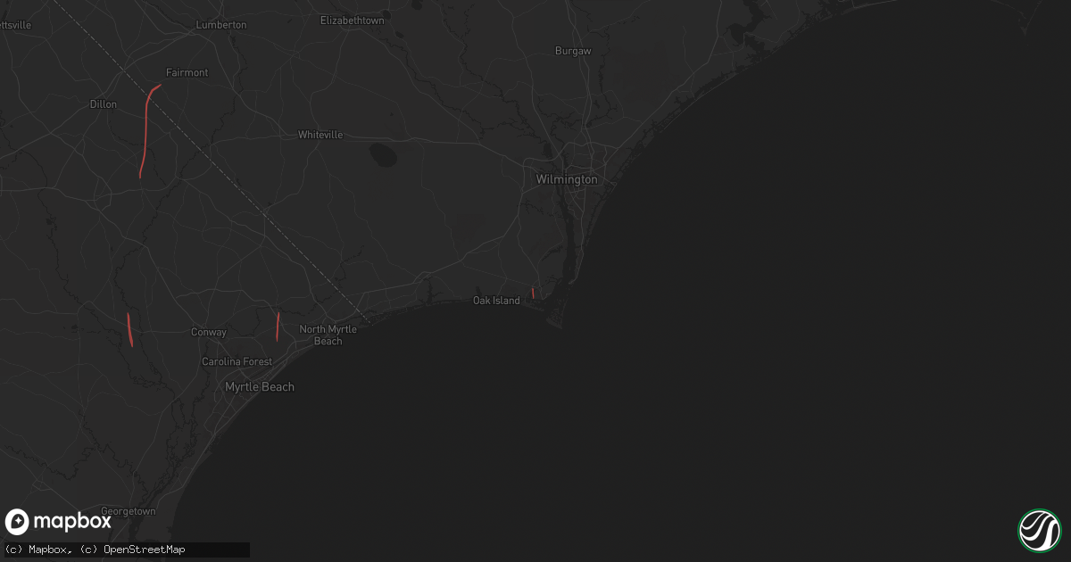 Hail map in Southport, NC on September 27, 2024