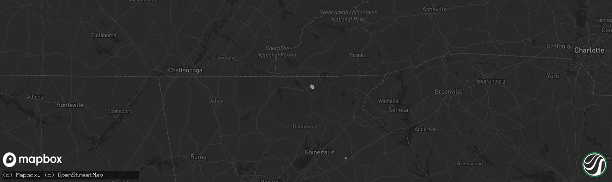 Hail map in Blairsville, GA on September 27, 2025