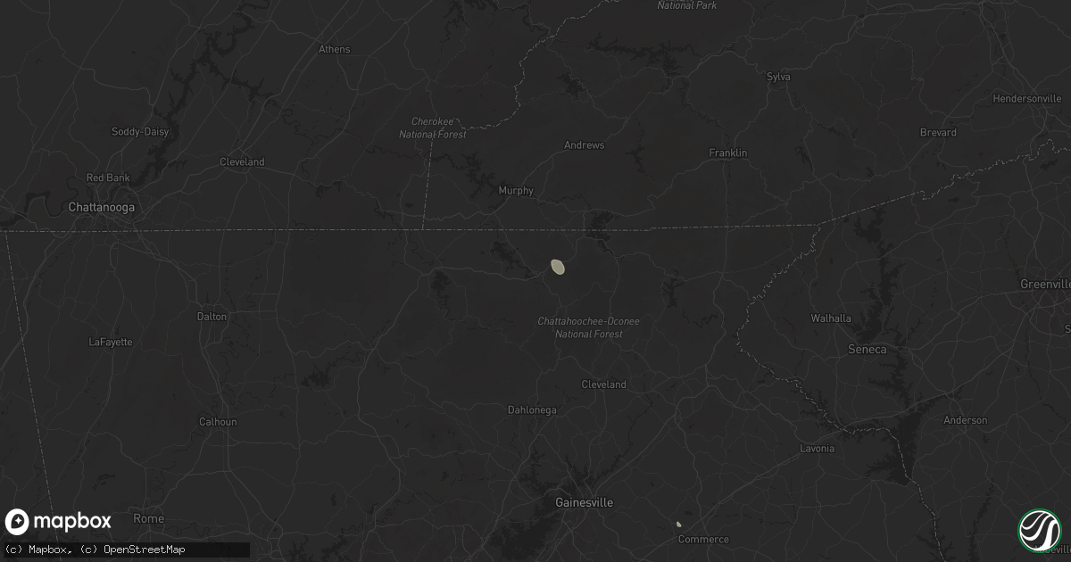 Hail map in Blairsville, GA on September 27, 2025