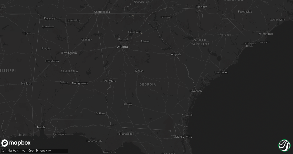 Hail map in Georgia on September 27, 2025