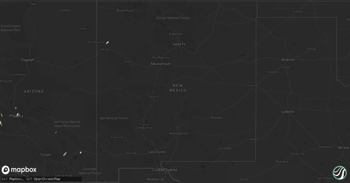 Hail map in New Mexico on September 27, 2025