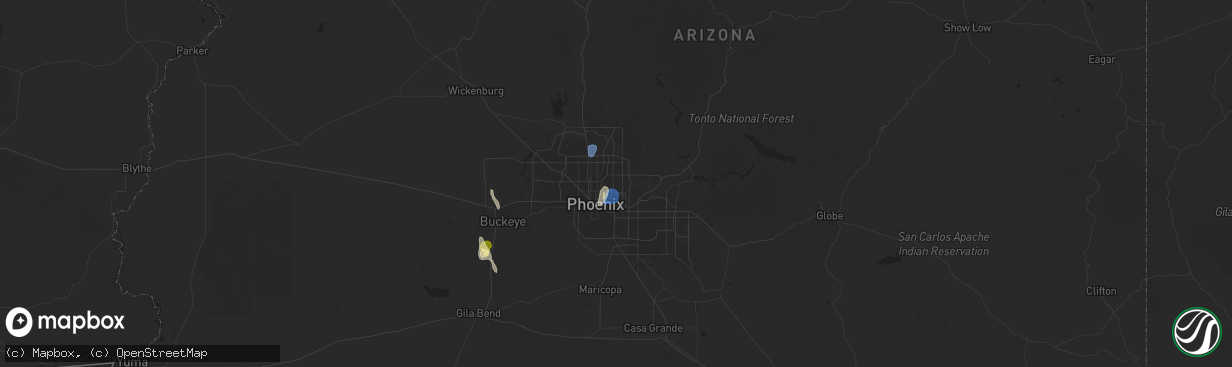 Hail map in Paradise Valley, AZ on September 27, 2025