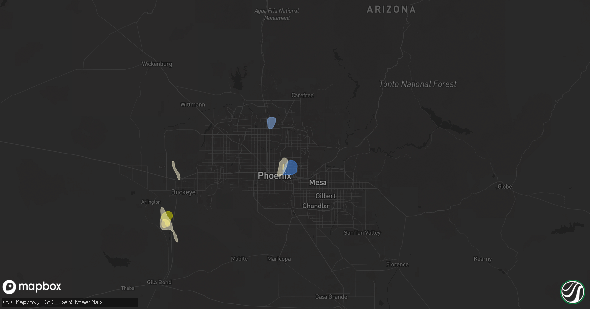 Hail map in Paradise Valley, AZ on September 27, 2025