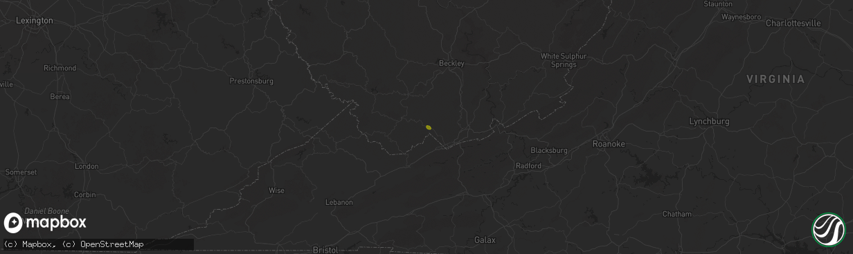 Hail map in Switchback, WV on September 27, 2025
