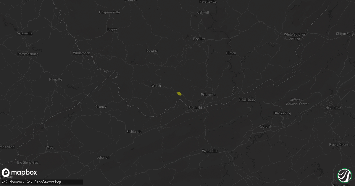 Hail map in Switchback, WV on September 27, 2025