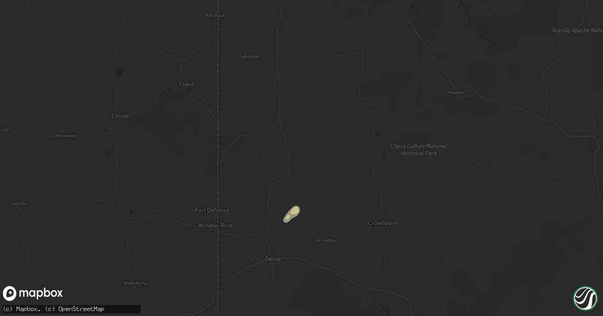 Hail map in Tohatchi, NM on September 27, 2025