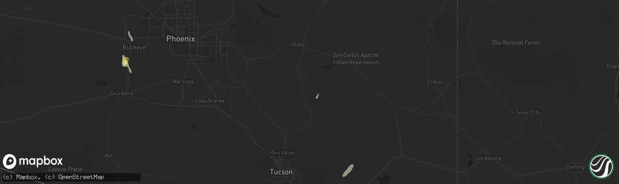 Hail map in Winkelman, AZ on September 27, 2025