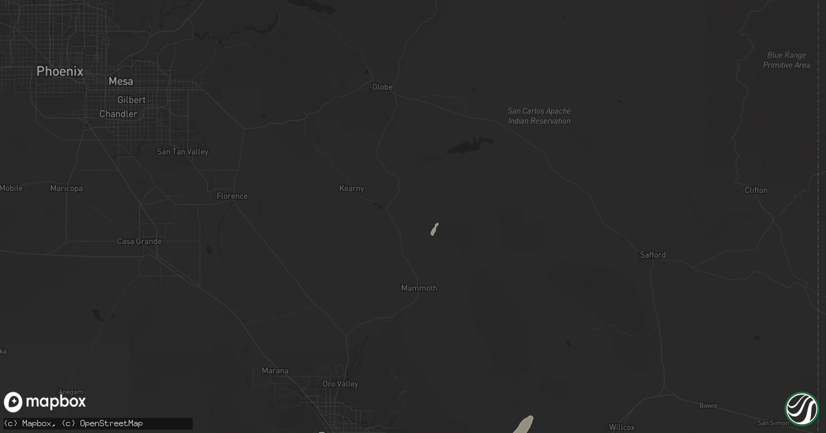 Hail map in Winkelman, AZ on September 27, 2025