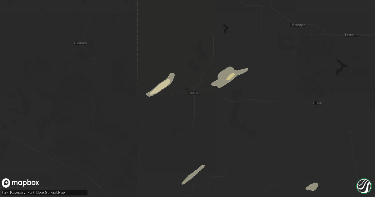 Hail map in Buffalo, SD on September 27, 2026