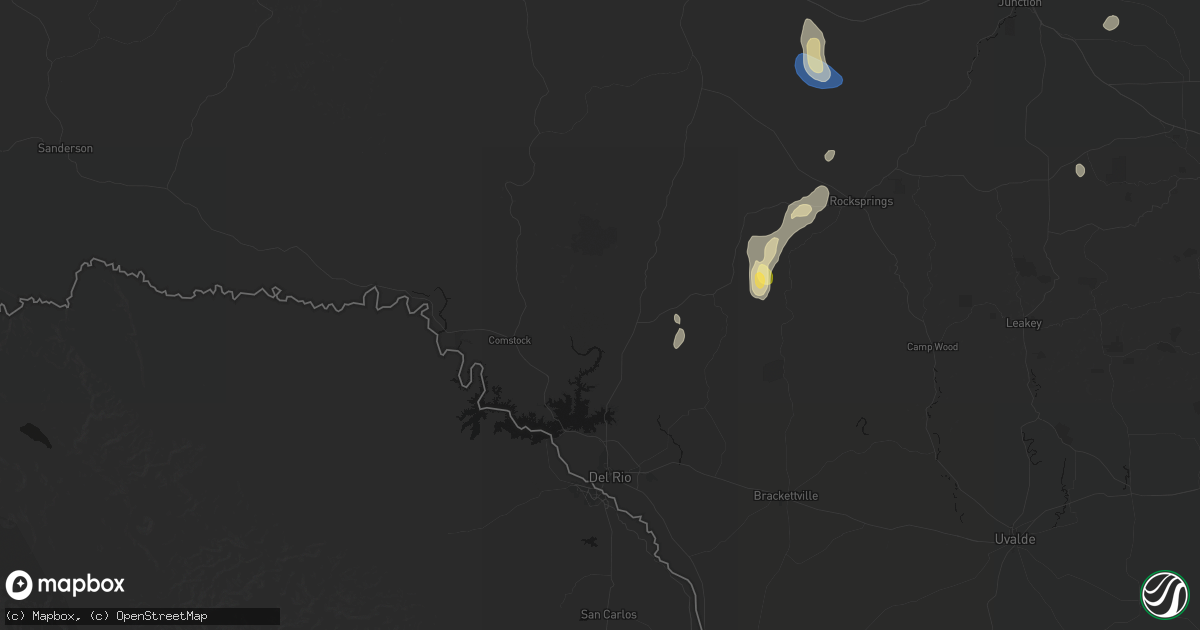 Hail map in Del Rio, TX on September 27, 2026