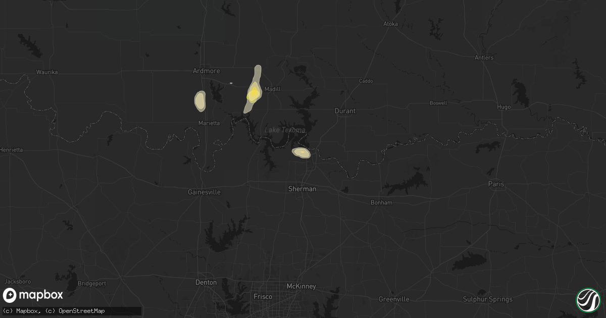 Hail map in Denison, TX on September 27, 2026