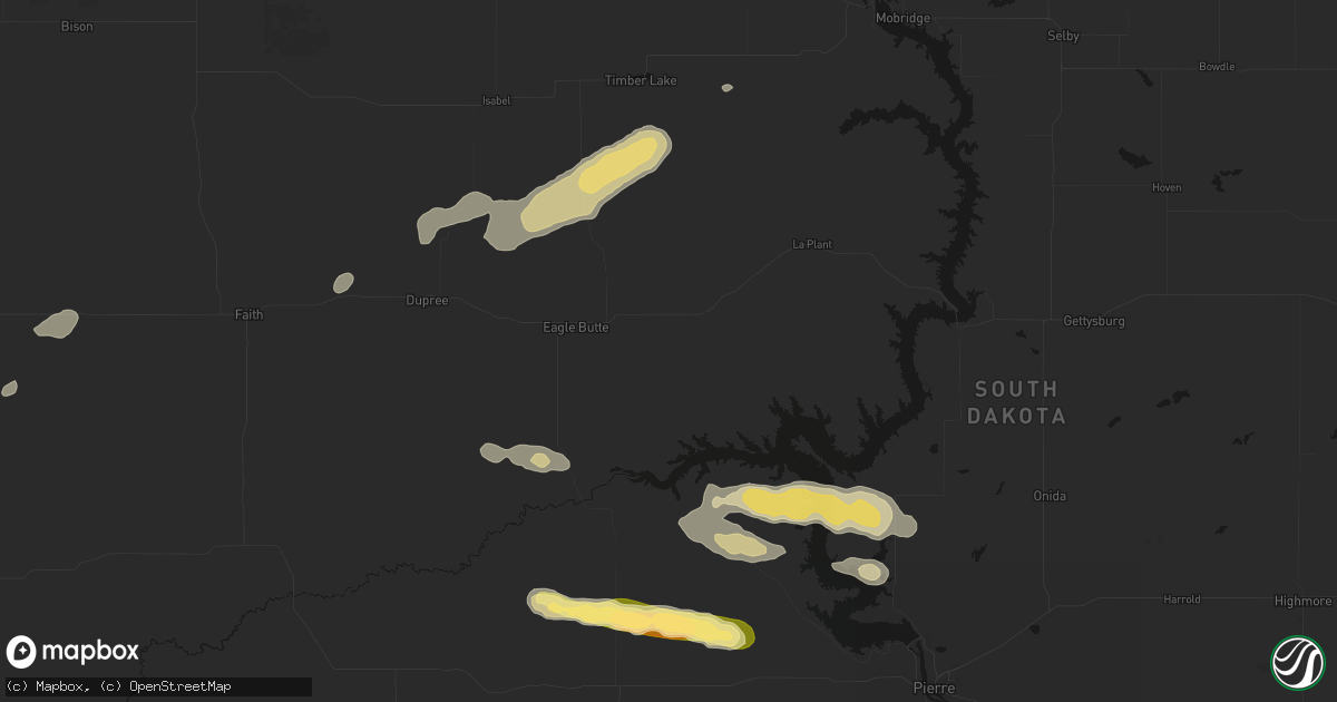 Hail map in Eagle Butte, SD on September 27, 2026