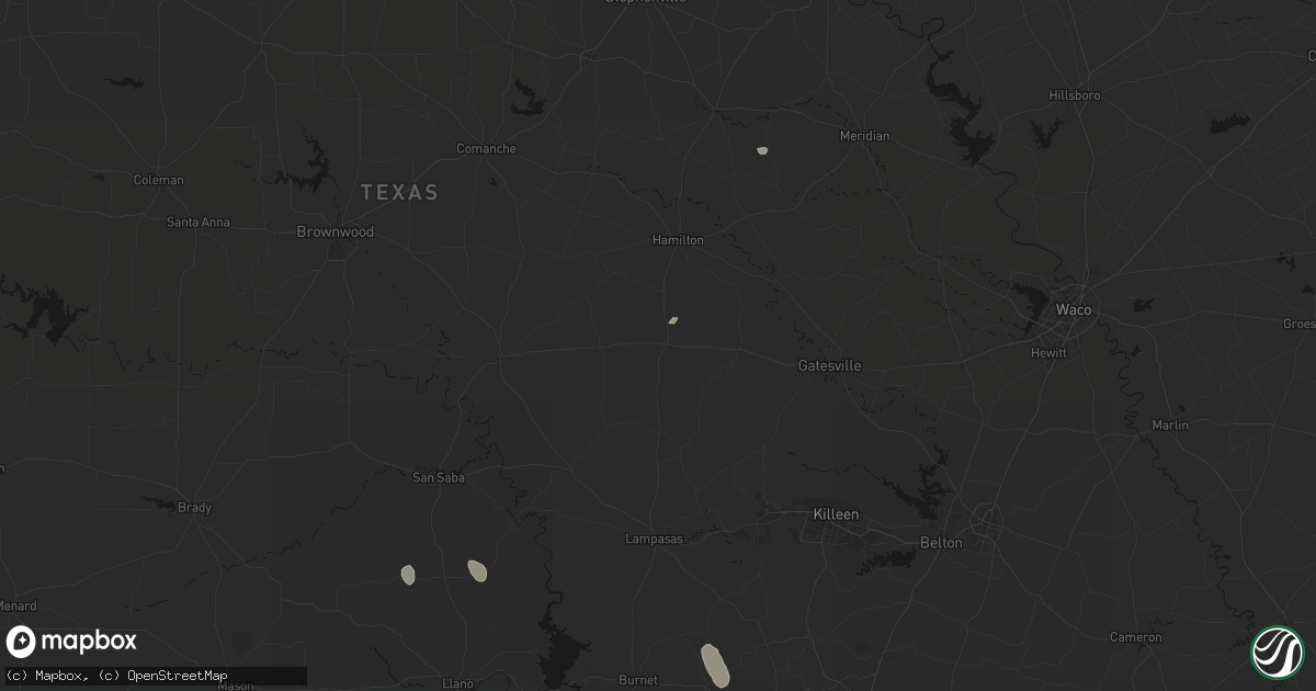 Hail map in Evant, TX on September 27, 2026
