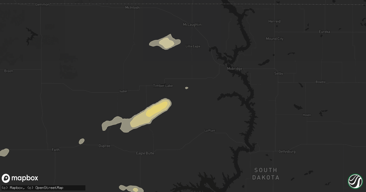 Hail map in Glencross, SD on September 27, 2026