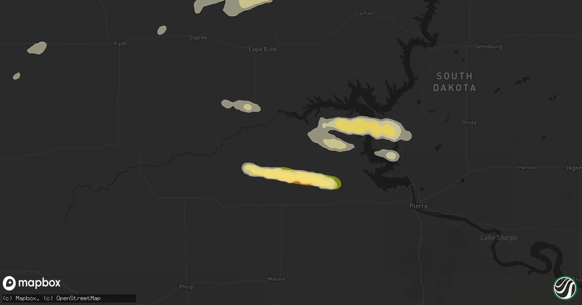Hail map in Hayes, SD on September 27, 2026