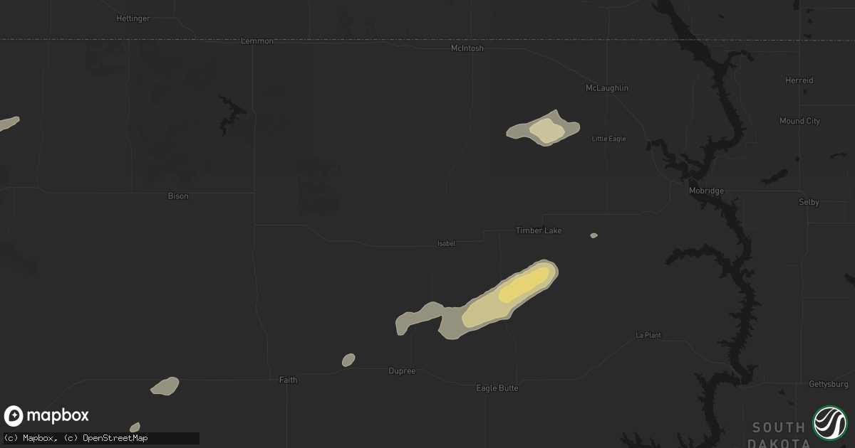 Hail map in Isabel, SD on September 27, 2026