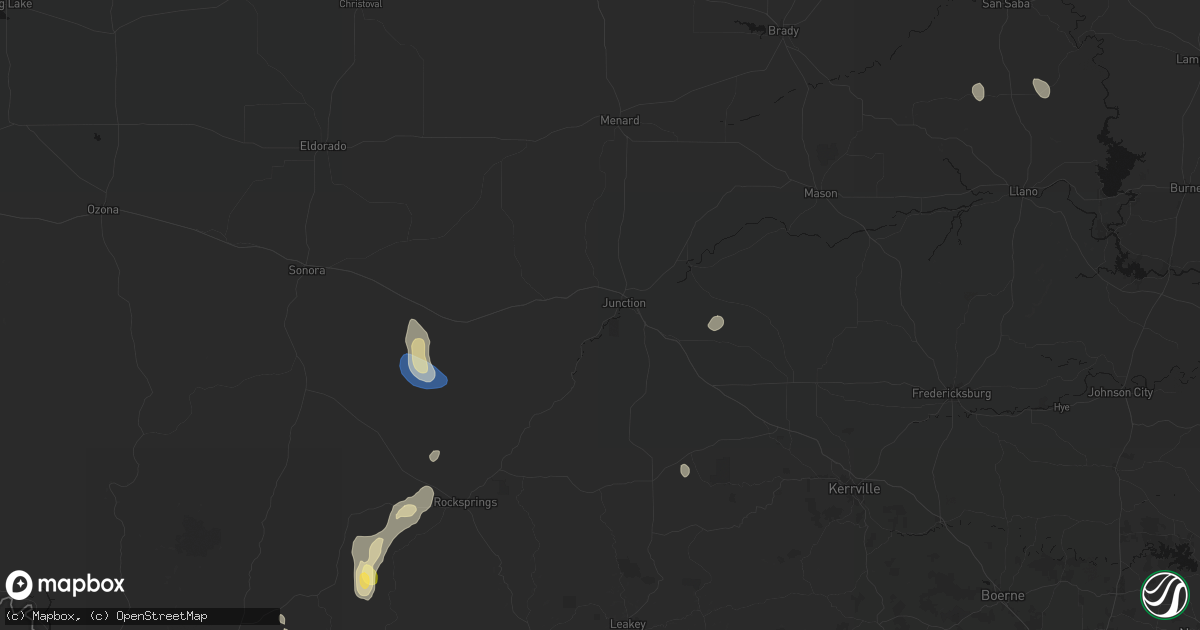 Hail map in Junction, TX on September 27, 2026