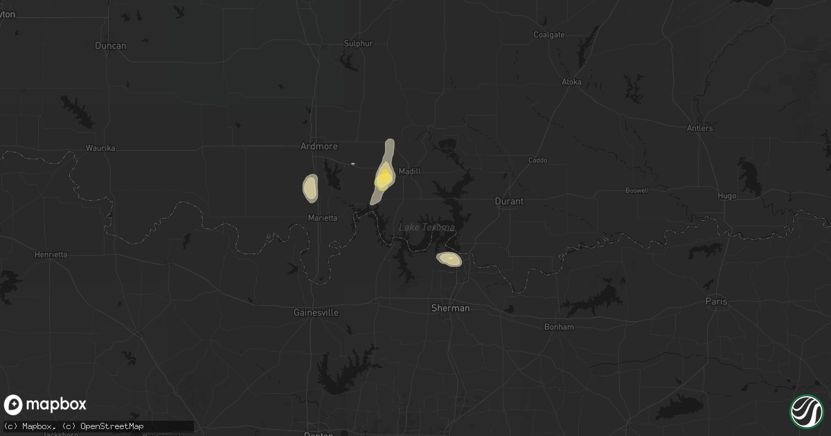 Hail map in Kingston, OK on September 27, 2026