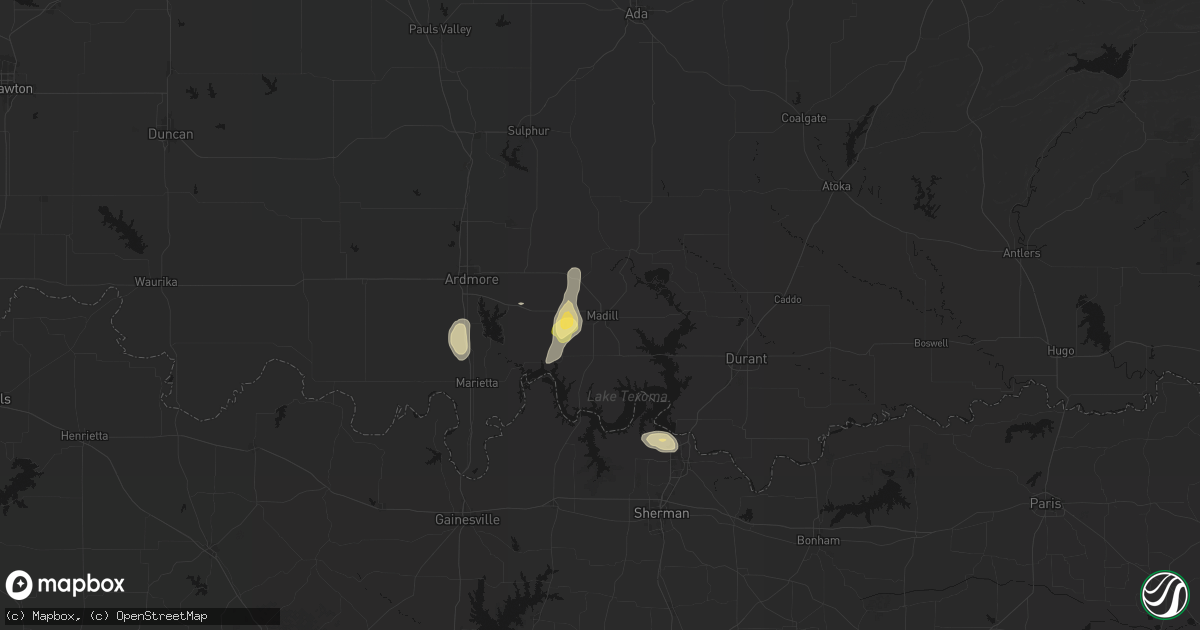 Hail map in Madill, OK on September 27, 2026