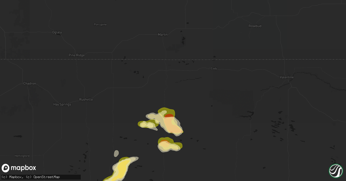 Hail map in Merriman, NE on September 27, 2026