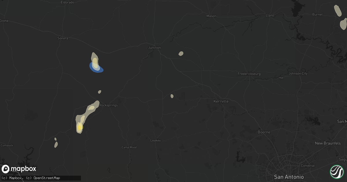 Hail map in Mountain Home, TX on September 27, 2026