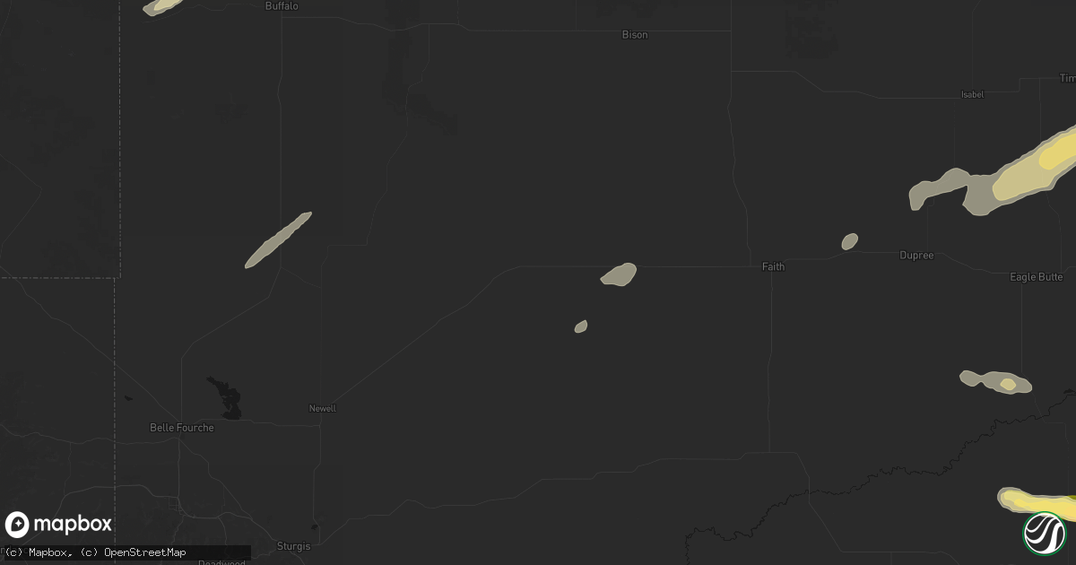 Hail map in Mud Butte, SD on September 27, 2026