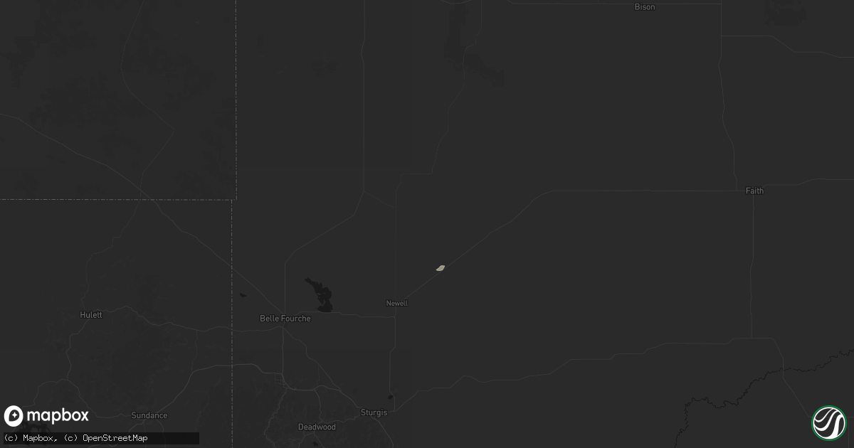 Hail map in Newell, SD on September 27, 2026