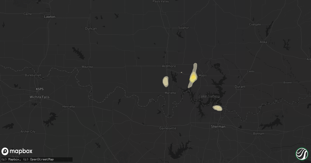 Hail map in Overbrook, OK on September 27, 2026