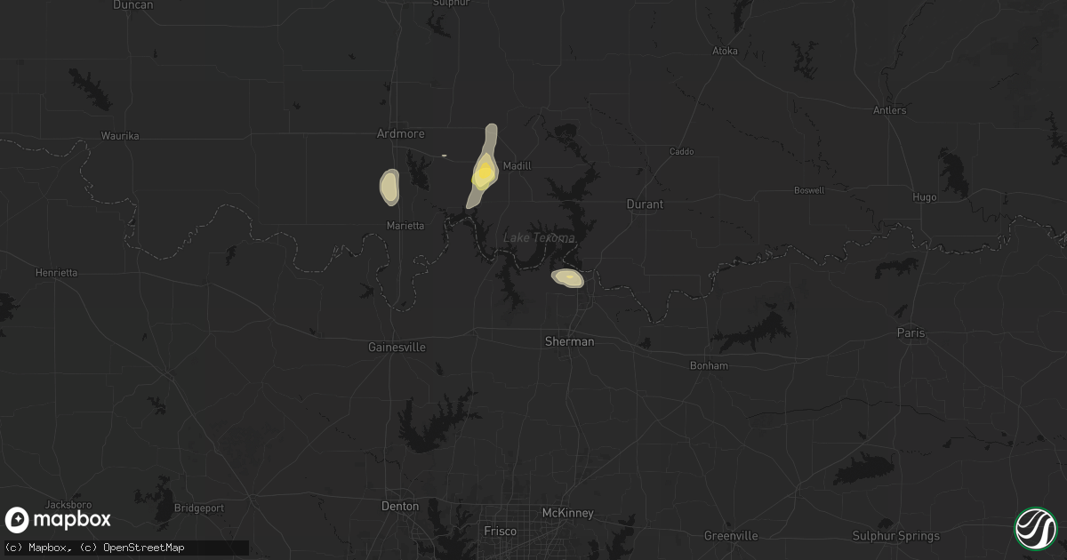 Hail map in Pottsboro, TX on September 27, 2026