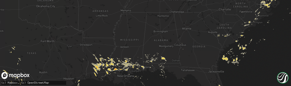 Hail map on September 28, 2011