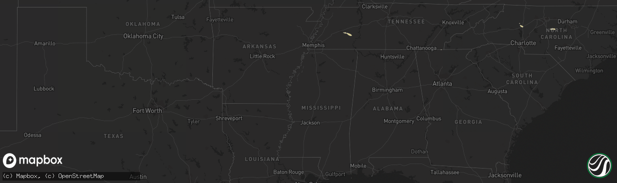 Hail map on September 28, 2012