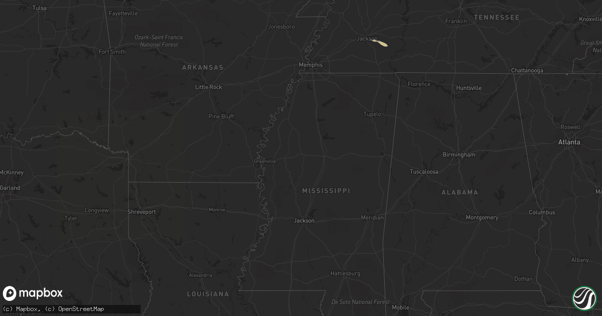 Hail map on September 28, 2012