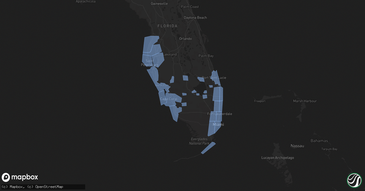 Hail map in Florida on September 28, 2014