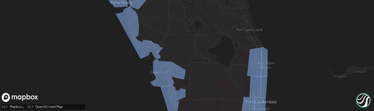 Hail map in Fort Myers, FL on September 28, 2014