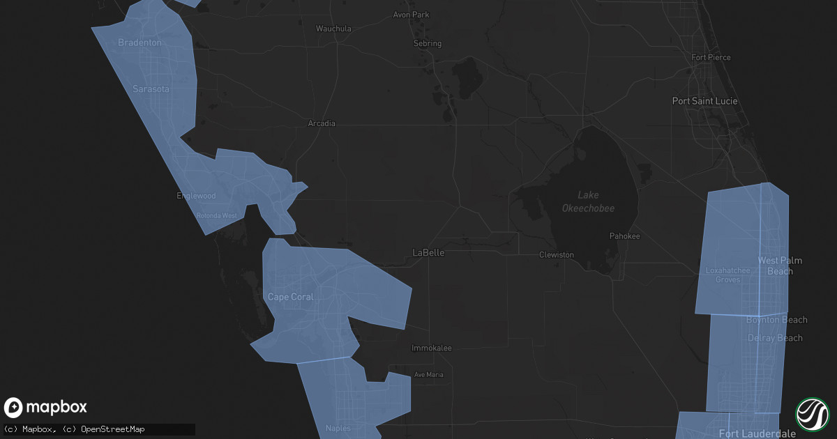 Hail map in West Palm Beach, FL on September 28, 2014