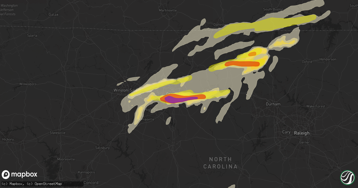 Hail map in Greensboro, NC on September 28, 2016