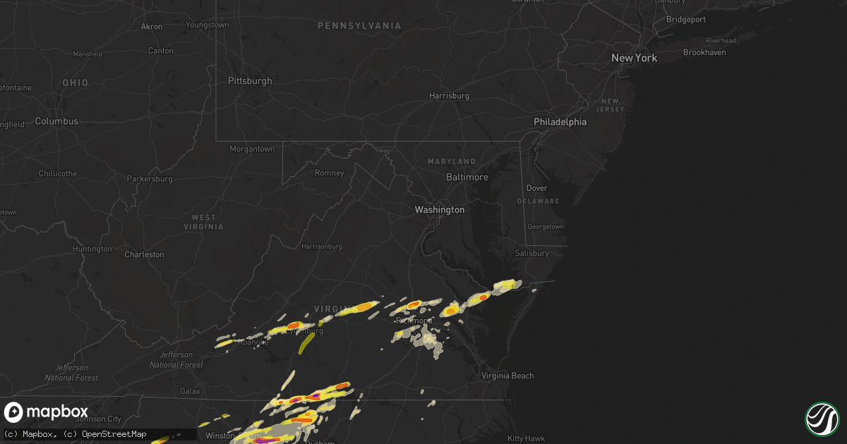 Hail map in Maryland on September 28, 2016