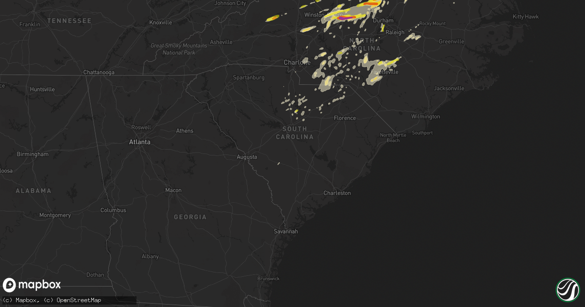 Hail map in South Carolina on September 28, 2016