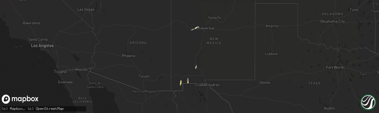 Hail map in New Mexico on September 28, 2017