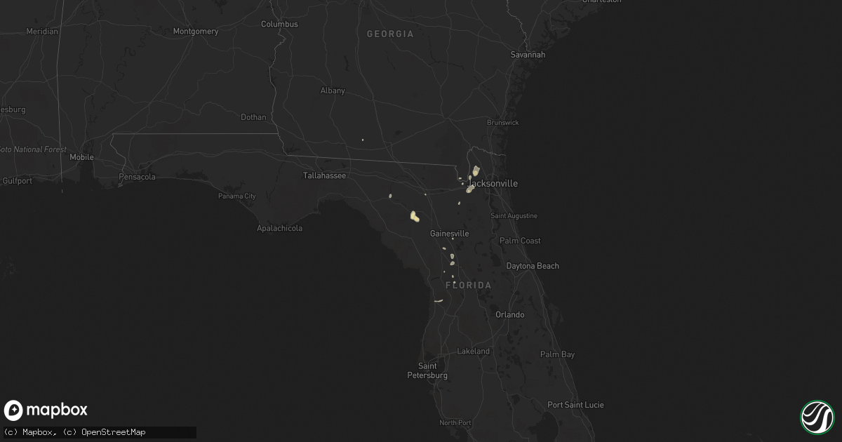 Hail map in Florida on September 28, 2018