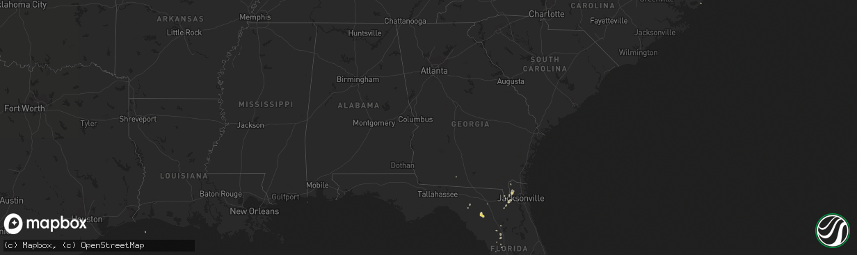 Hail map on September 28, 2018
