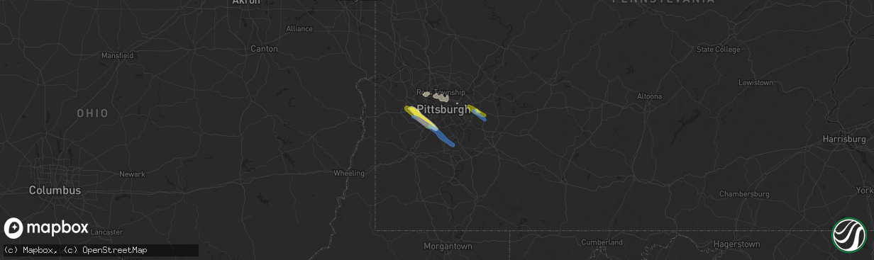 Hail map in Bethel Park, PA on September 28, 2019