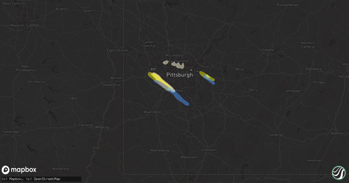 Hail map in Bethel Park, PA on September 28, 2019
