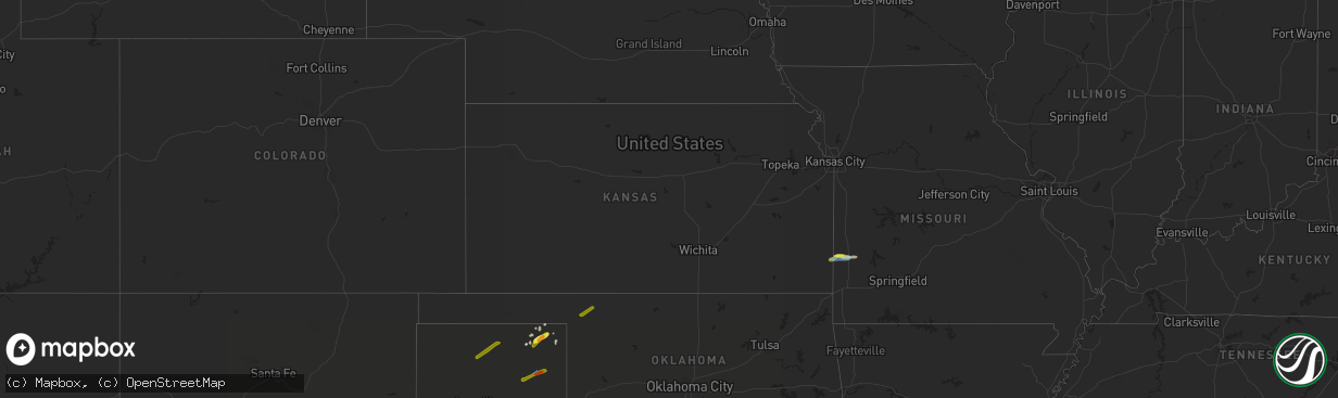 Hail map in Kansas on September 28, 2019