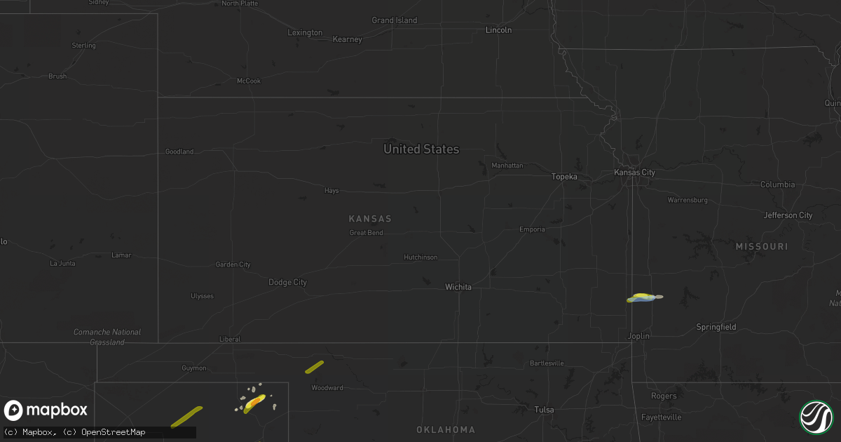 Hail map in Kansas on September 28, 2019