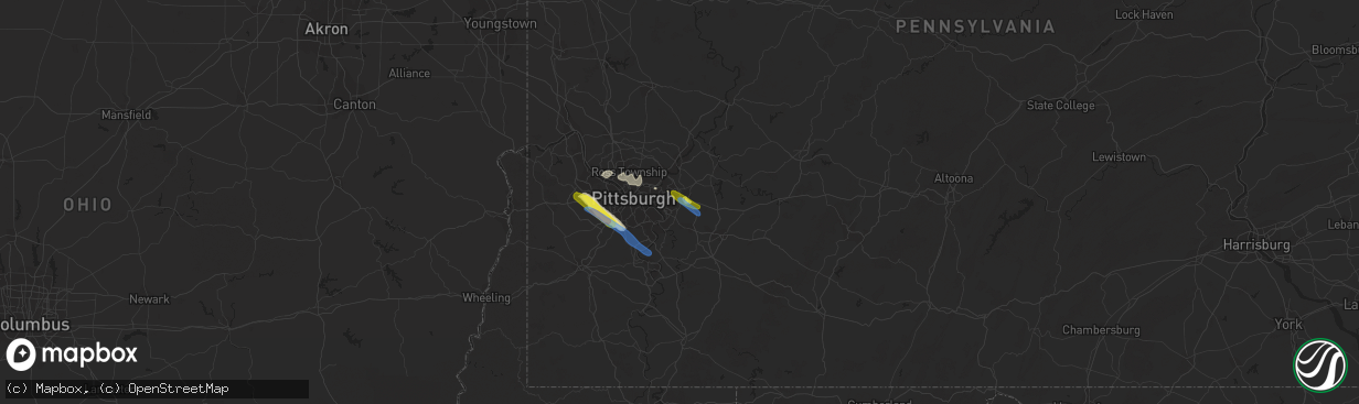 Hail map in Monroeville, PA on September 28, 2019