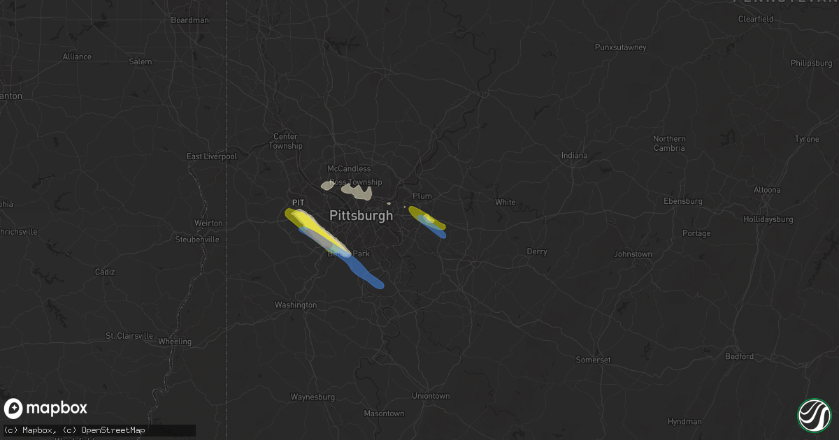 Hail map in Monroeville, PA on September 28, 2019