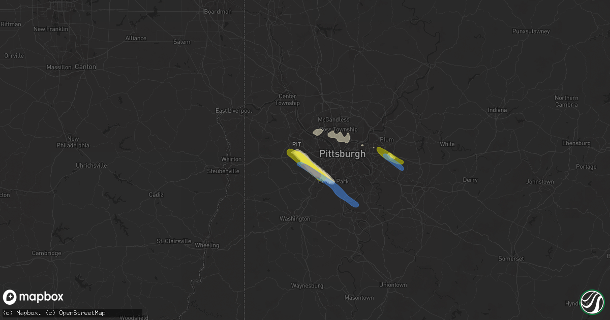 Hail map in Oakdale, PA on September 28, 2019